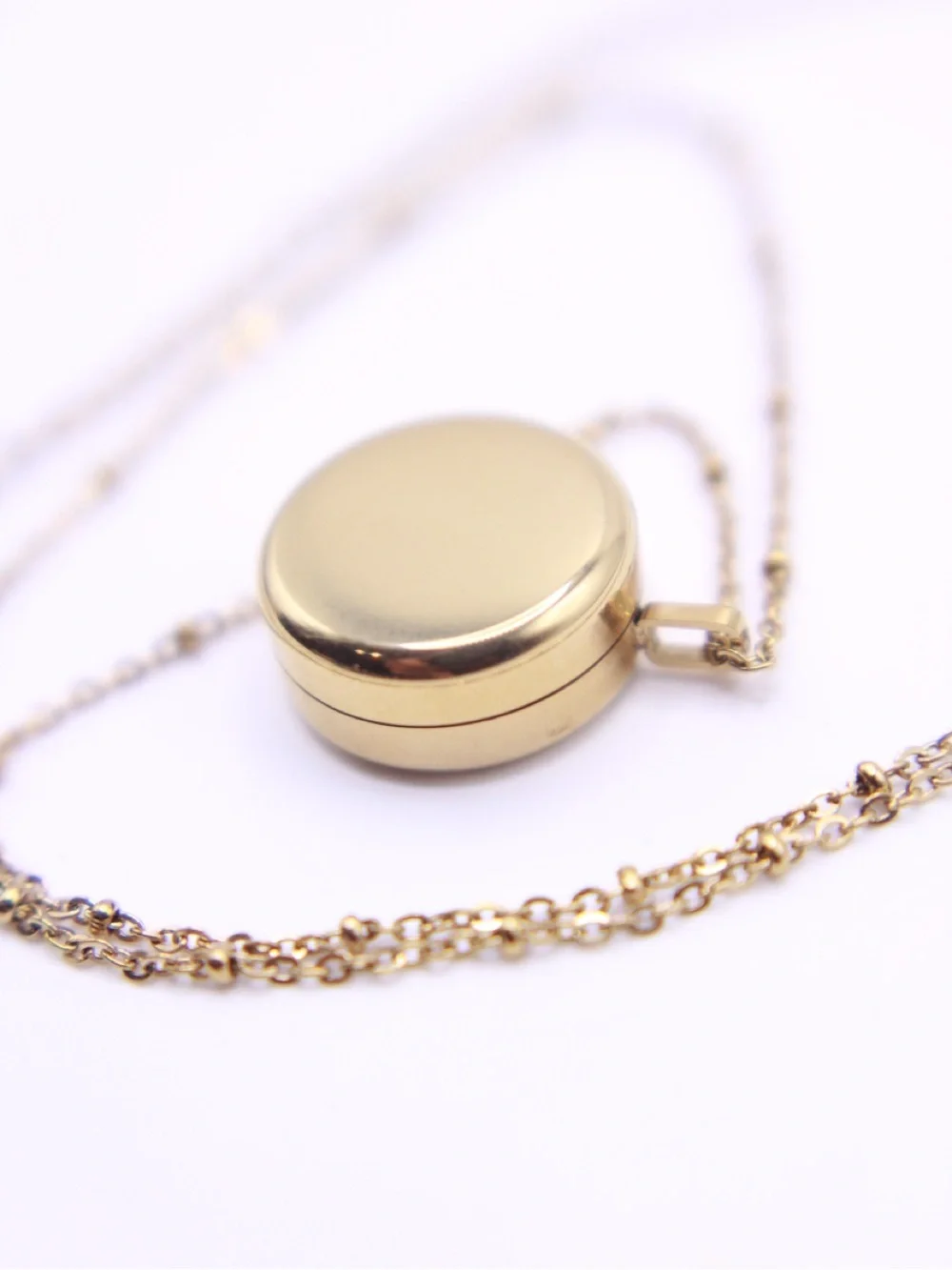 PILL THING GoldTone Pill Box Necklace